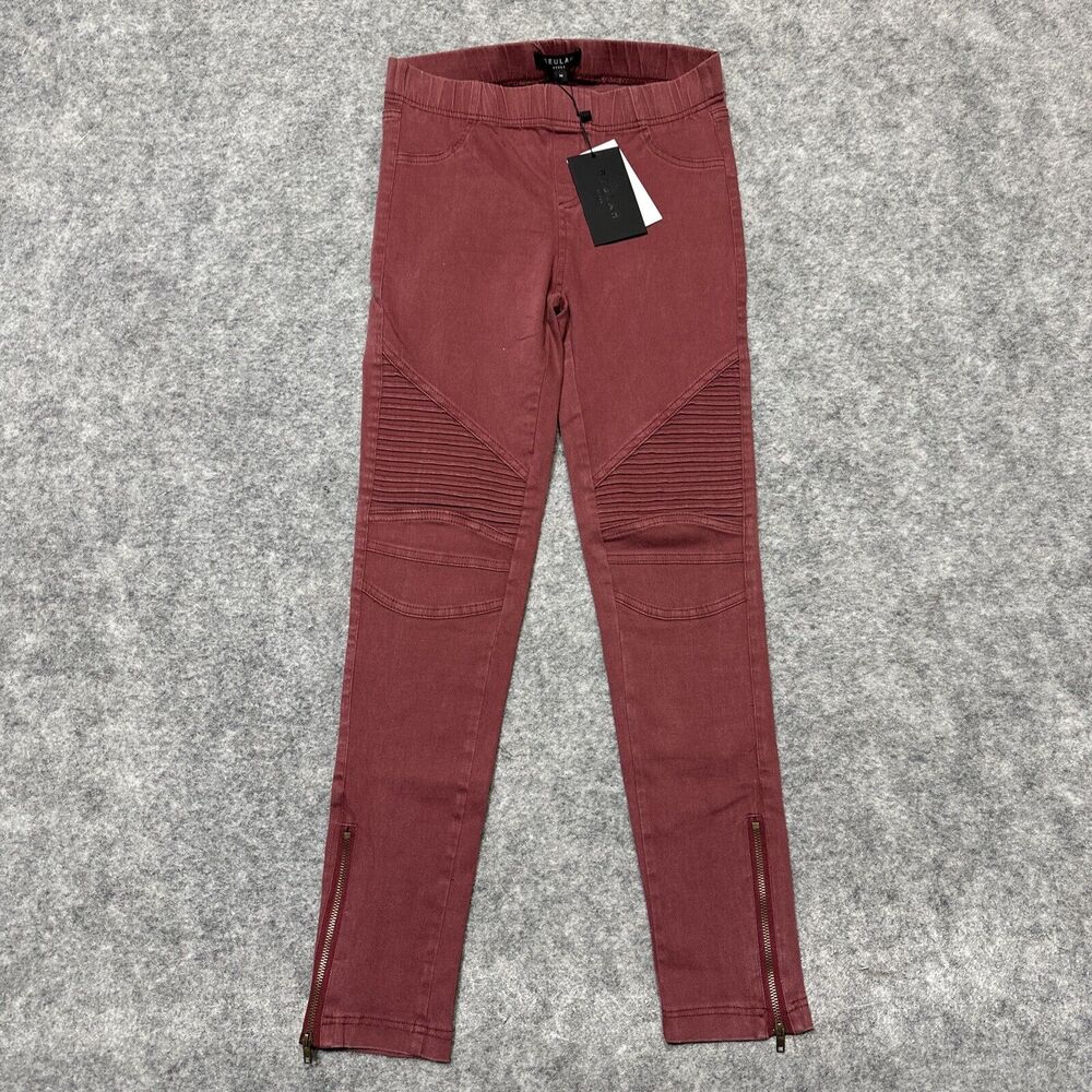 New Beulah Women's Skinny Fit Leggings Size M Medium Red Dark Wash Pants
